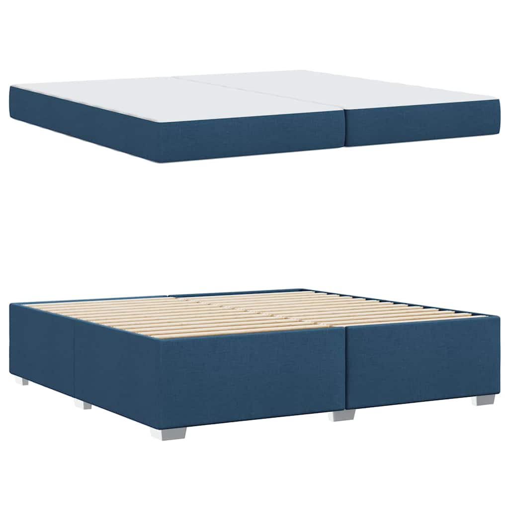 Bedframe met matras Blauw 200 x 200 cm Stof is nu te koop bij PeponiXL, paradijselijk wonen!