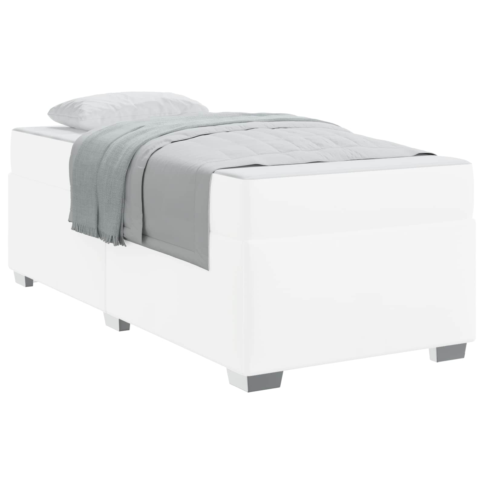Bedframe met matras Wit 80 x 200 cm Stof is nu te koop bij PeponiXL, paradijselijk wonen!