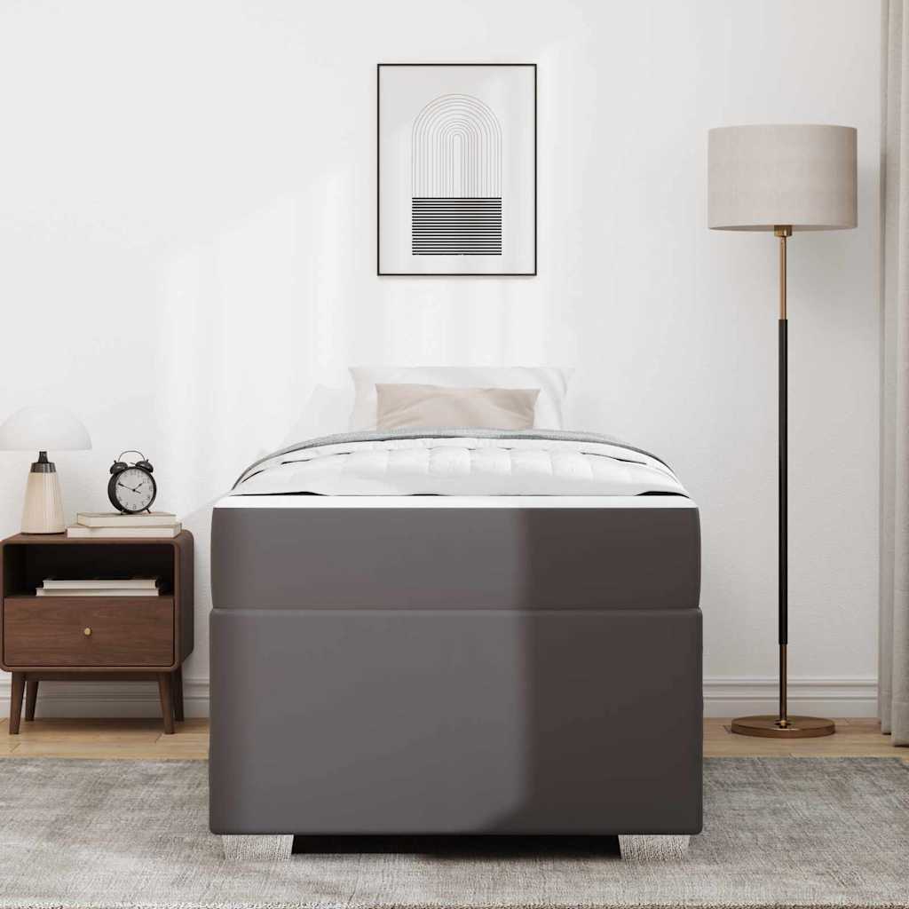 Bedframe met matras Grijs 80 x 200 cm Stof is nu te koop bij PeponiXL, paradijselijk wonen!