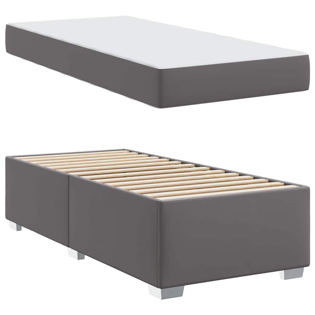 Bedframe met matras Grijs 80 x 200 cm Stof is nu te koop bij PeponiXL, paradijselijk wonen!