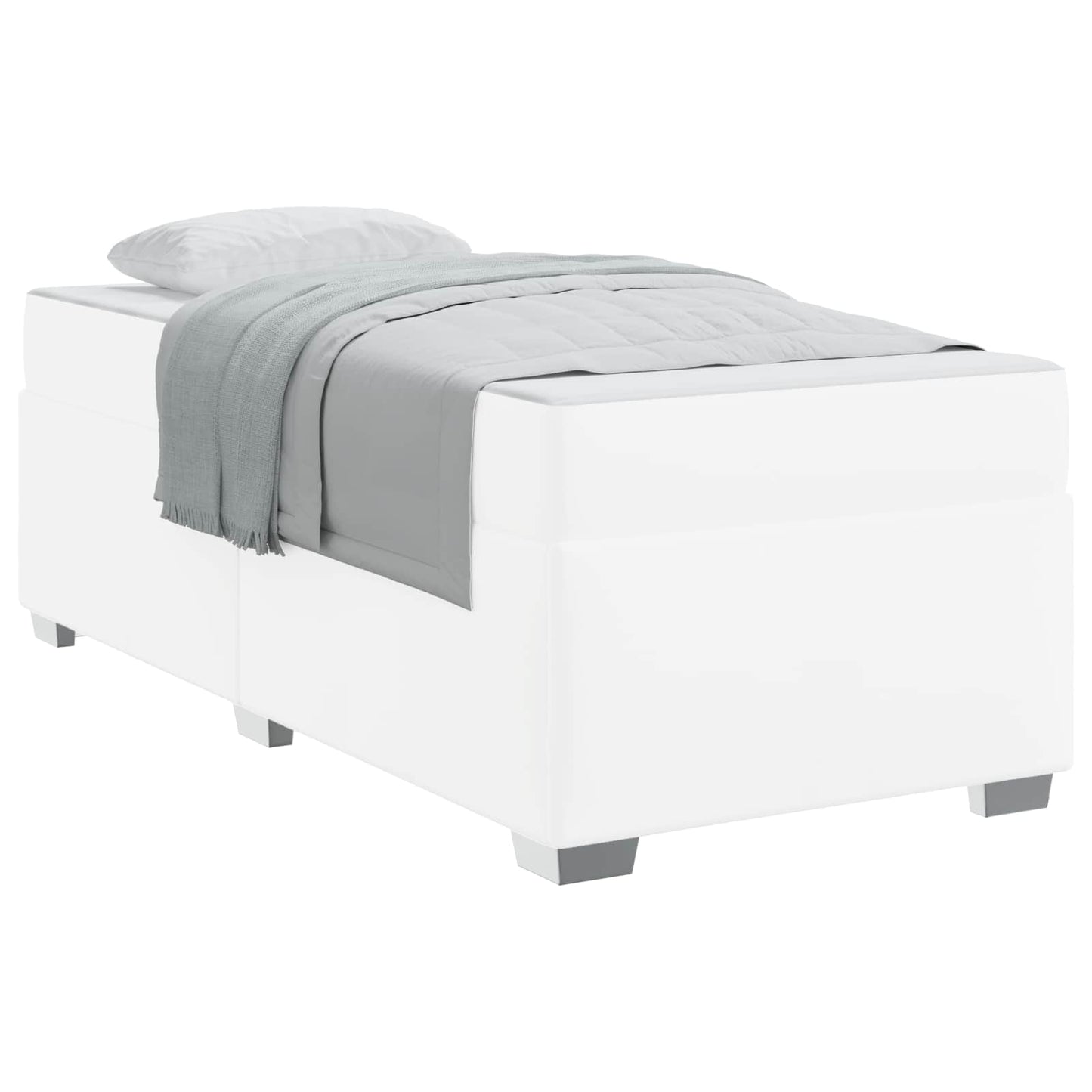 Bedframe met matras Wit 90 x 190 cm Stof is nu te koop bij PeponiXL, paradijselijk wonen!