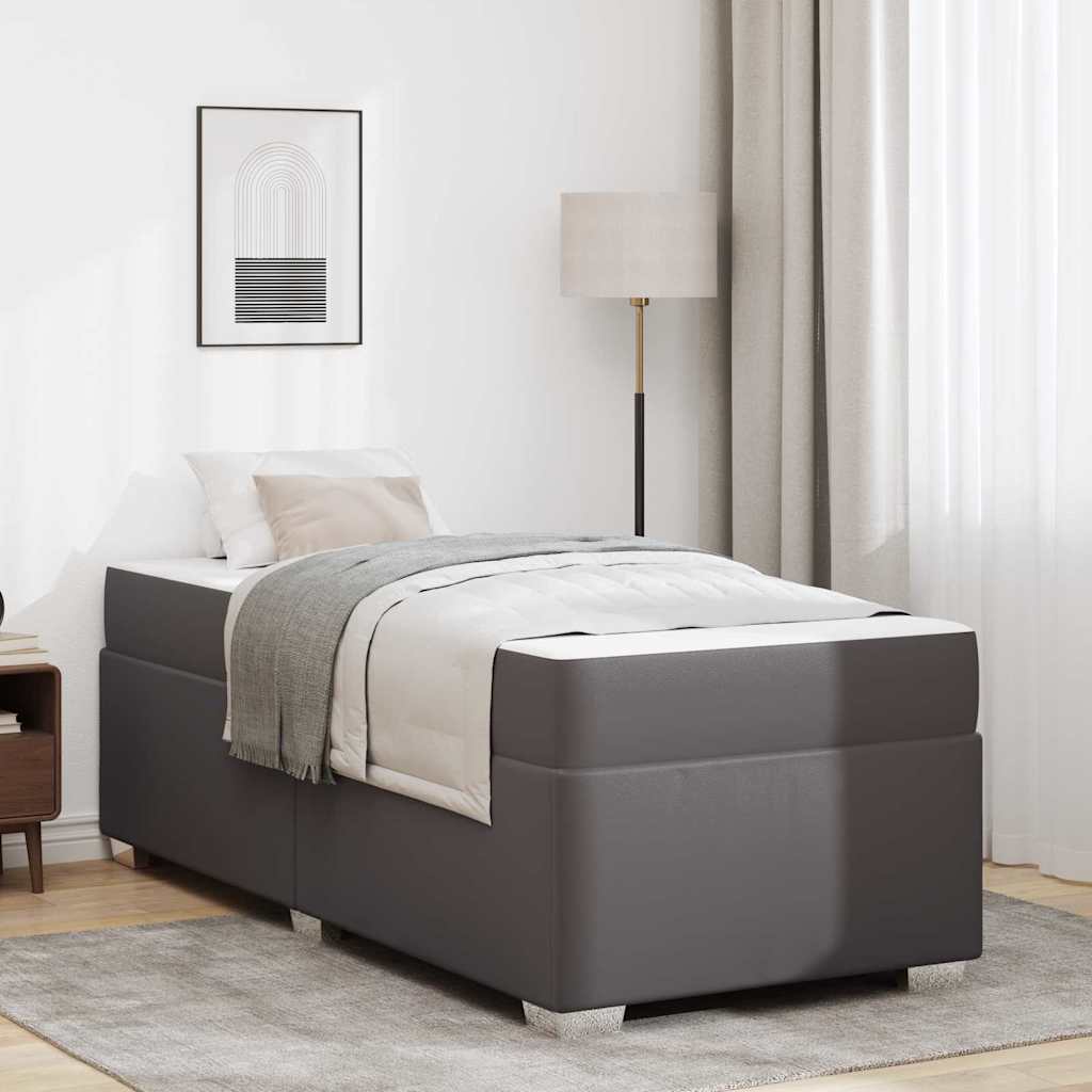 Bedframe met matras Grijs 90 x 190 cm Stof is nu te koop bij PeponiXL, paradijselijk wonen!