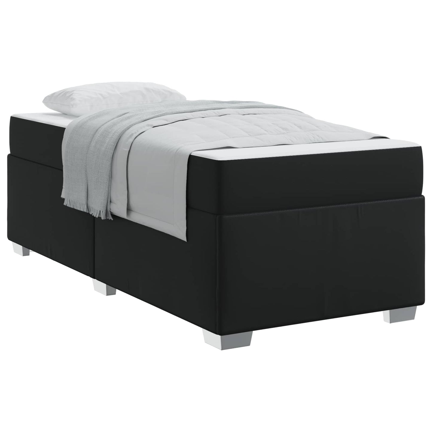 Bedframe met matras Zwart 90 x 200 cm Stof is nu te koop bij PeponiXL, paradijselijk wonen!