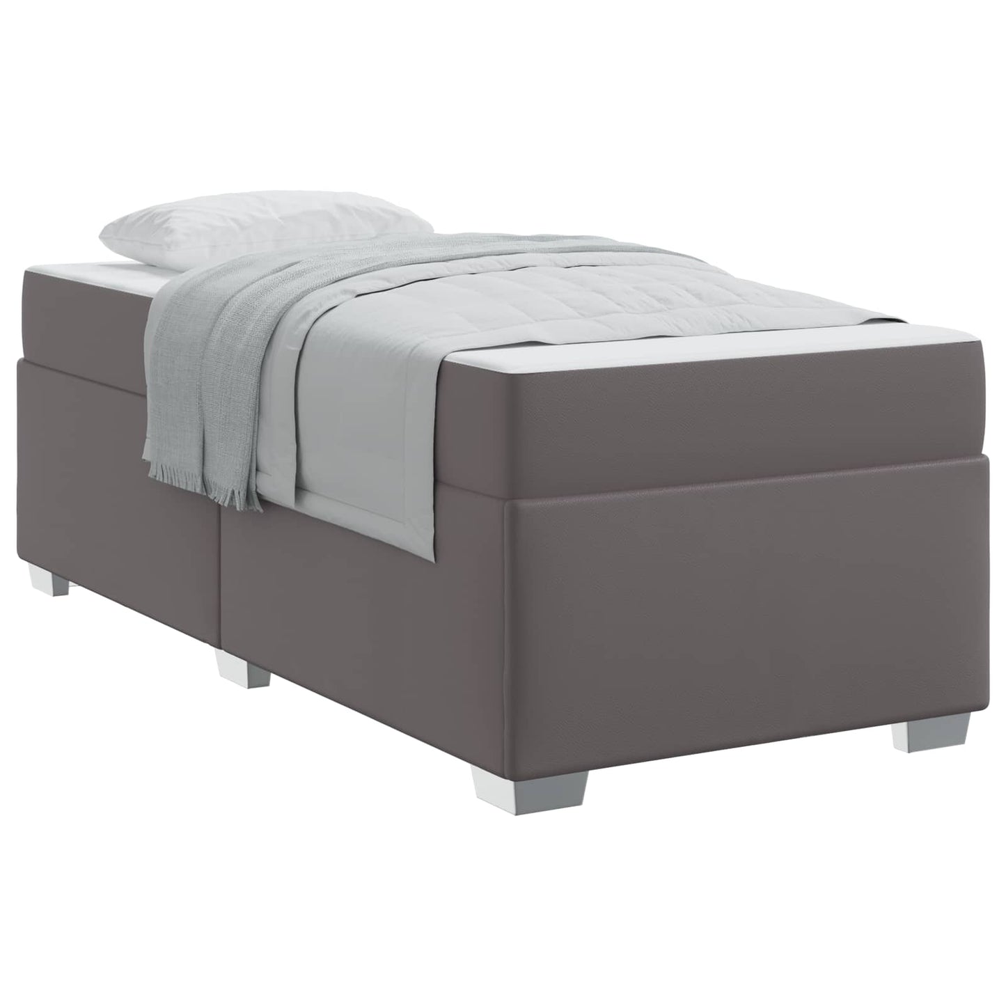Bedframe met matras Grijs 100 x 200 cm Stof is nu te koop bij PeponiXL, paradijselijk wonen!