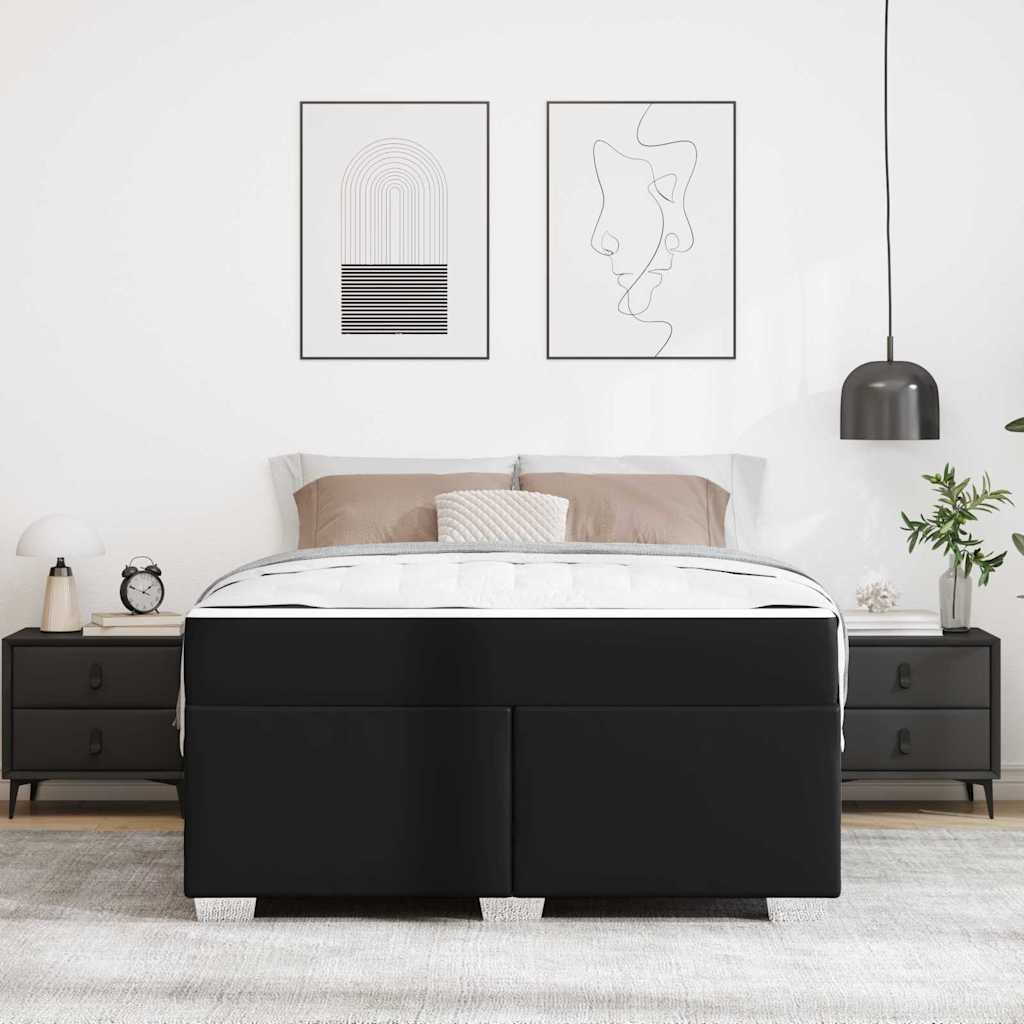 Bedframe met matras Zwart 140 x 200 cm Stof is nu te koop bij PeponiXL, paradijselijk wonen!