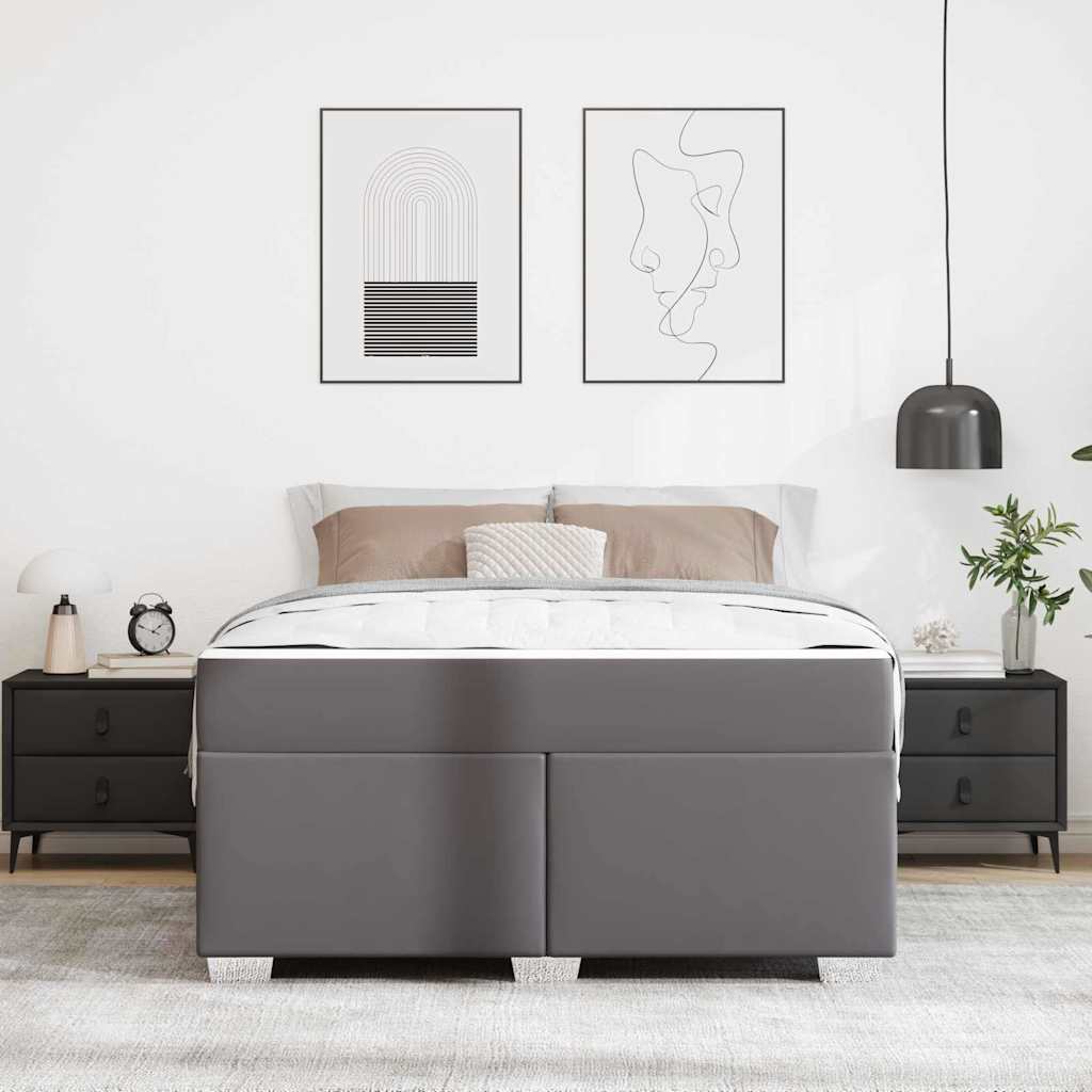 Bedframe met matras Grijs 140 x 200 cm Stof is nu te koop bij PeponiXL, paradijselijk wonen!