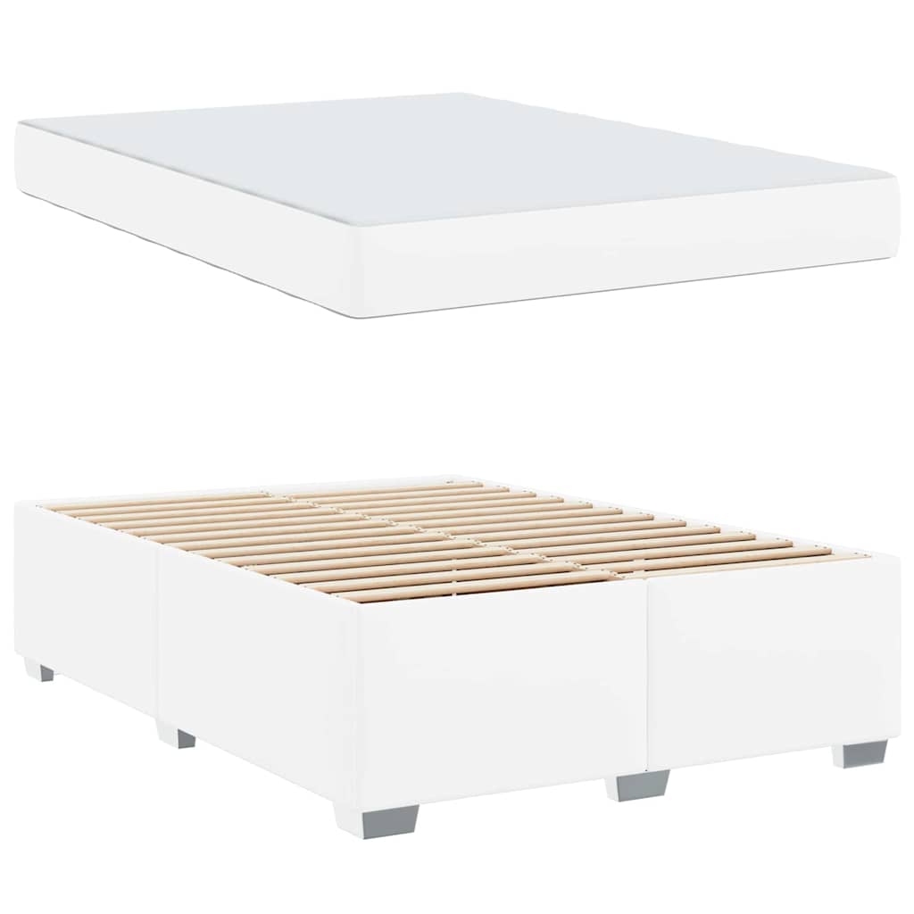 Bedframe met matras Wit 160 x 200 cm Stof is nu te koop bij PeponiXL, paradijselijk wonen!