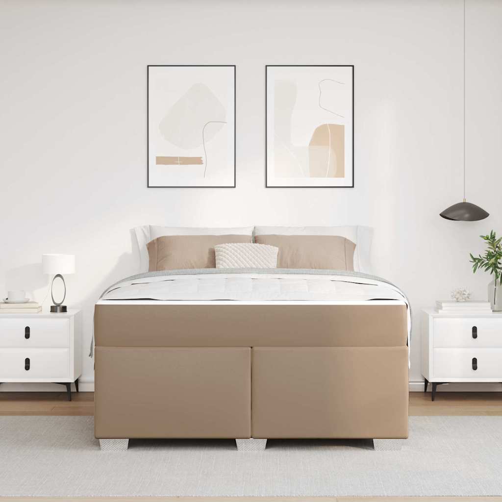 Bedframe met matras Cappuccino 160 x 200 cm Stof is nu te koop bij PeponiXL, paradijselijk wonen!