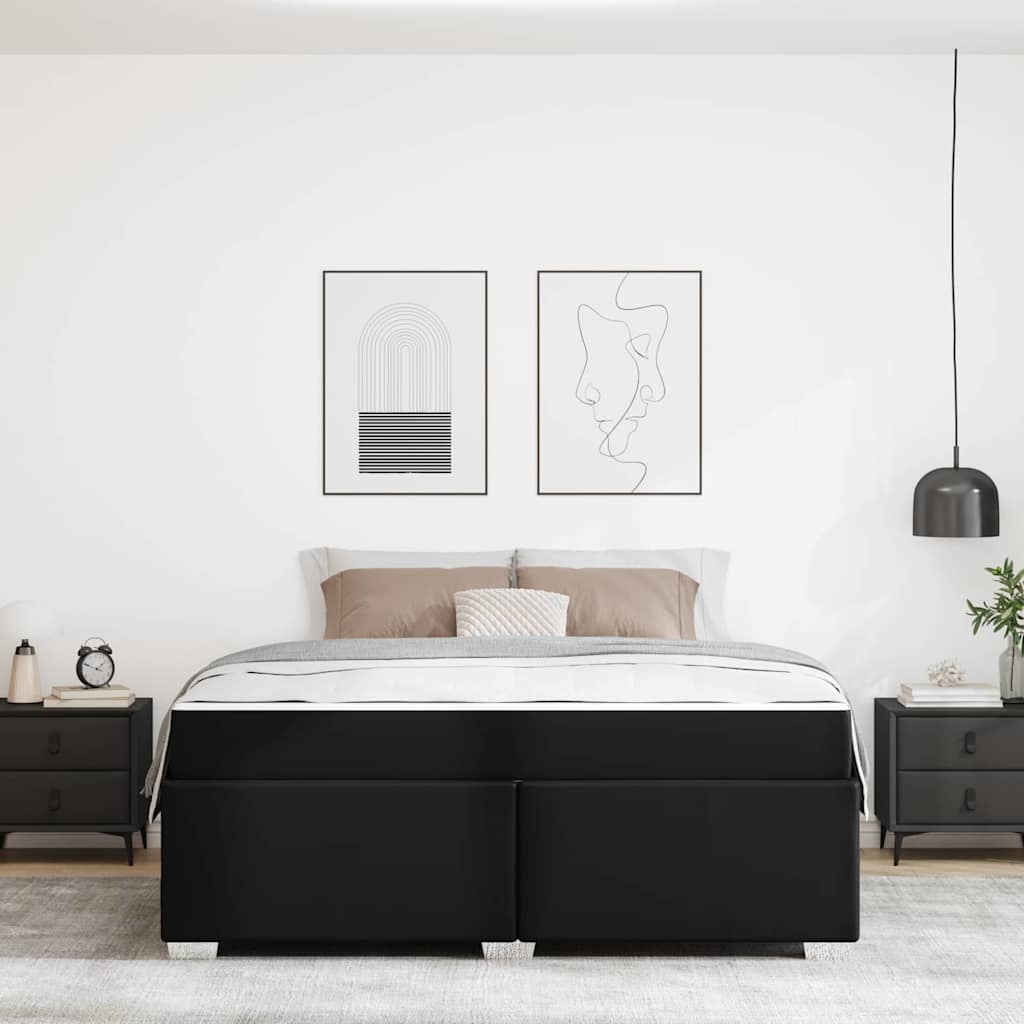 Bedframe met matras Zwart 180 x 200 cm Stof is nu te koop bij PeponiXL, paradijselijk wonen!