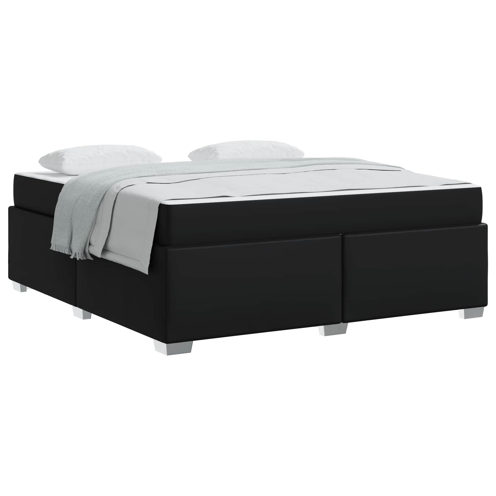 Bedframe met matras Zwart 180 x 200 cm Stof is nu te koop bij PeponiXL, paradijselijk wonen!