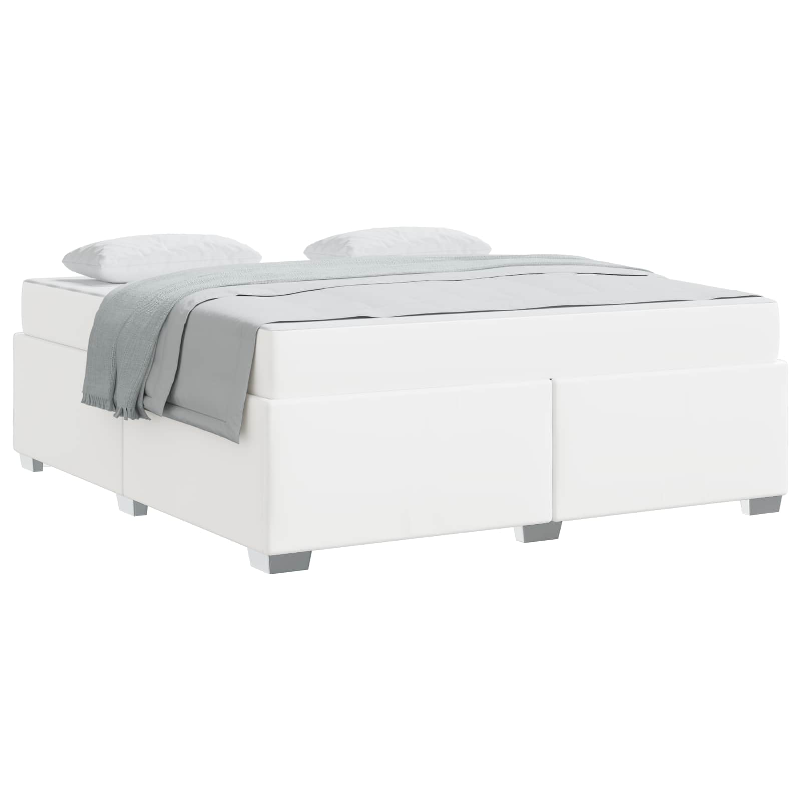 Bedframe met matras Wit 180 x 200 cm Stof is nu te koop bij PeponiXL, paradijselijk wonen!
