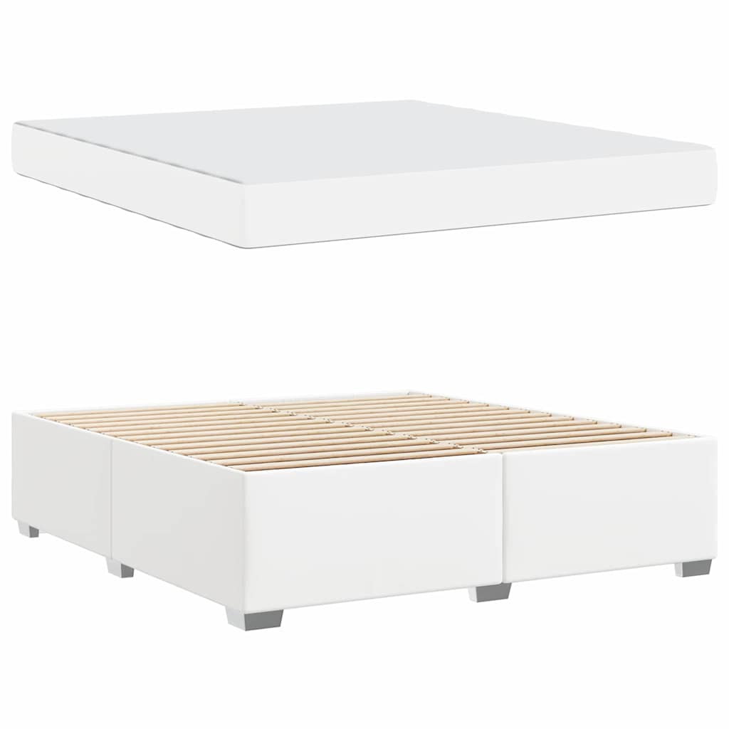 Bedframe met matras Wit 180 x 200 cm Stof is nu te koop bij PeponiXL, paradijselijk wonen!