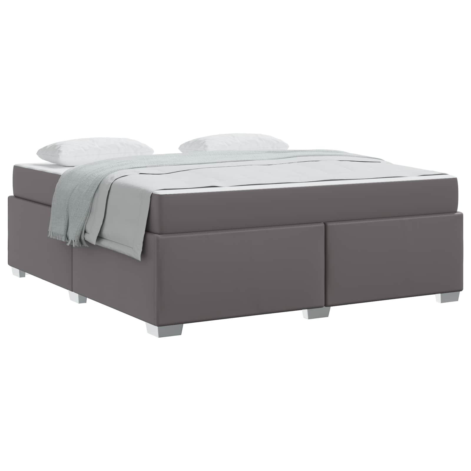 Bedframe met matras Grijs 180 x 200 cm Stof is nu te koop bij PeponiXL, paradijselijk wonen!