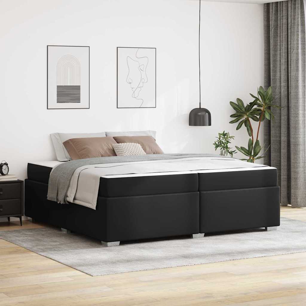 Bedframe met matras Zwart 200 x 200 cm Stof is nu te koop bij PeponiXL, paradijselijk wonen!