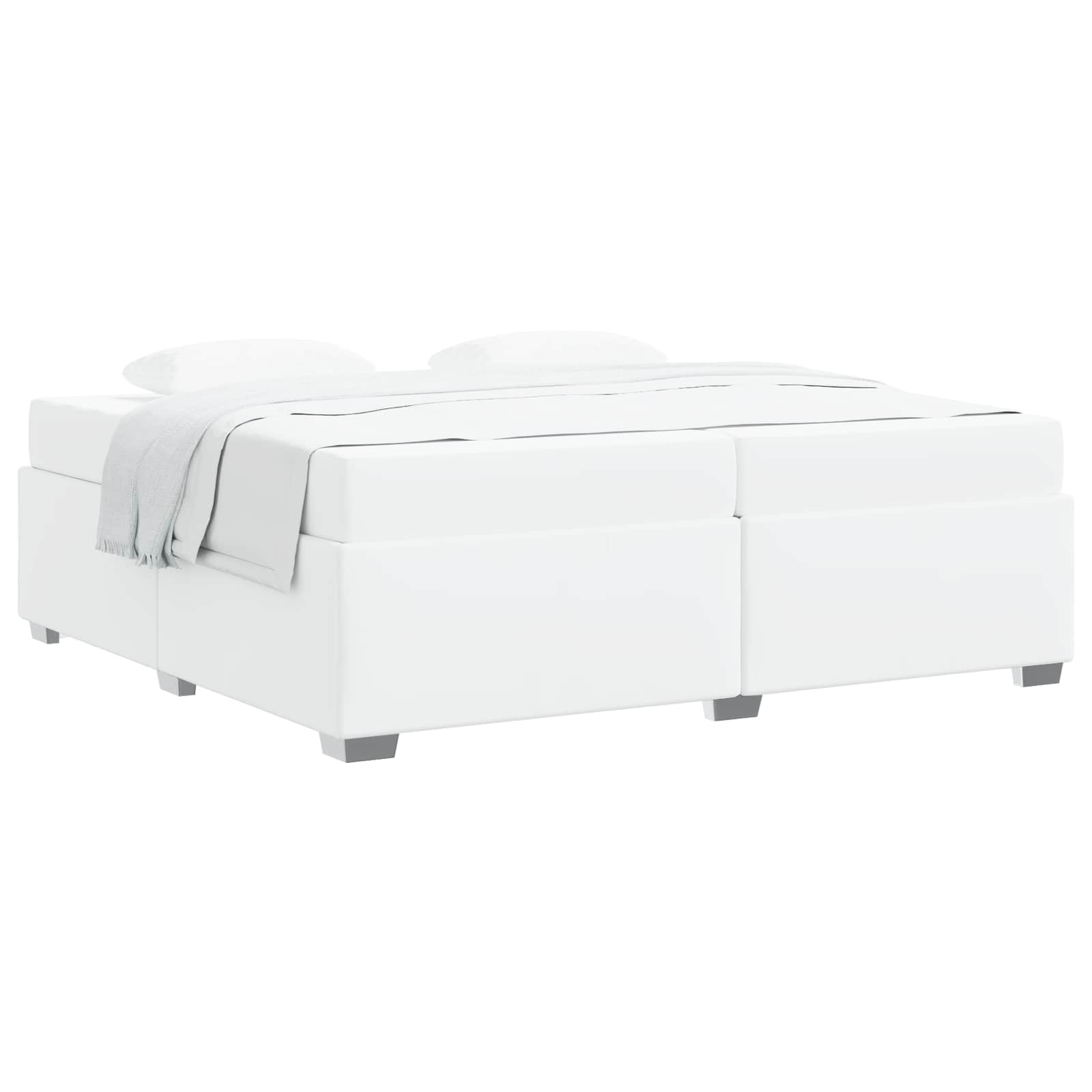 Bedframe met matras Wit 200 x 200 cm Stof is nu te koop bij PeponiXL, paradijselijk wonen!