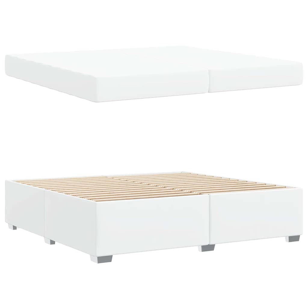 Bedframe met matras Wit 200 x 200 cm Stof is nu te koop bij PeponiXL, paradijselijk wonen!