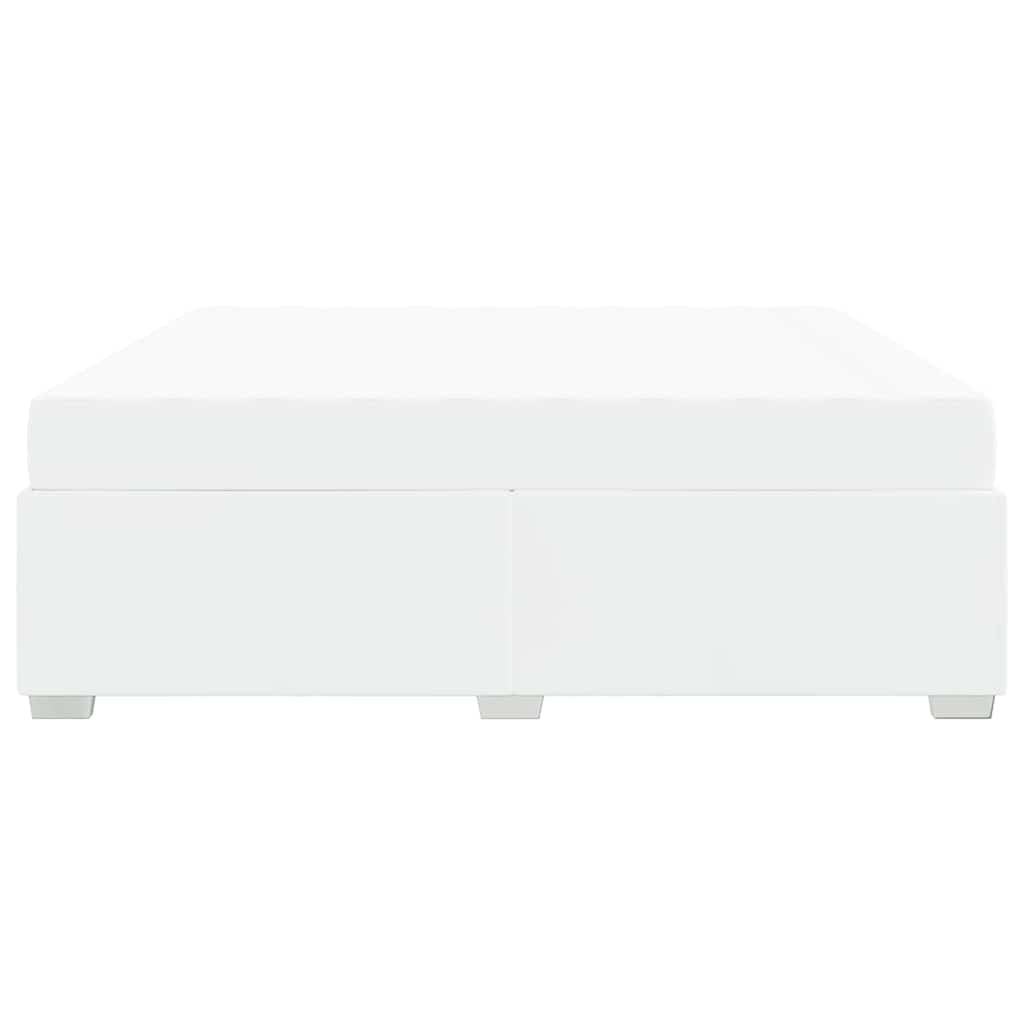 Bedframe met matras Wit 200 x 200 cm Stof is nu te koop bij PeponiXL, paradijselijk wonen!