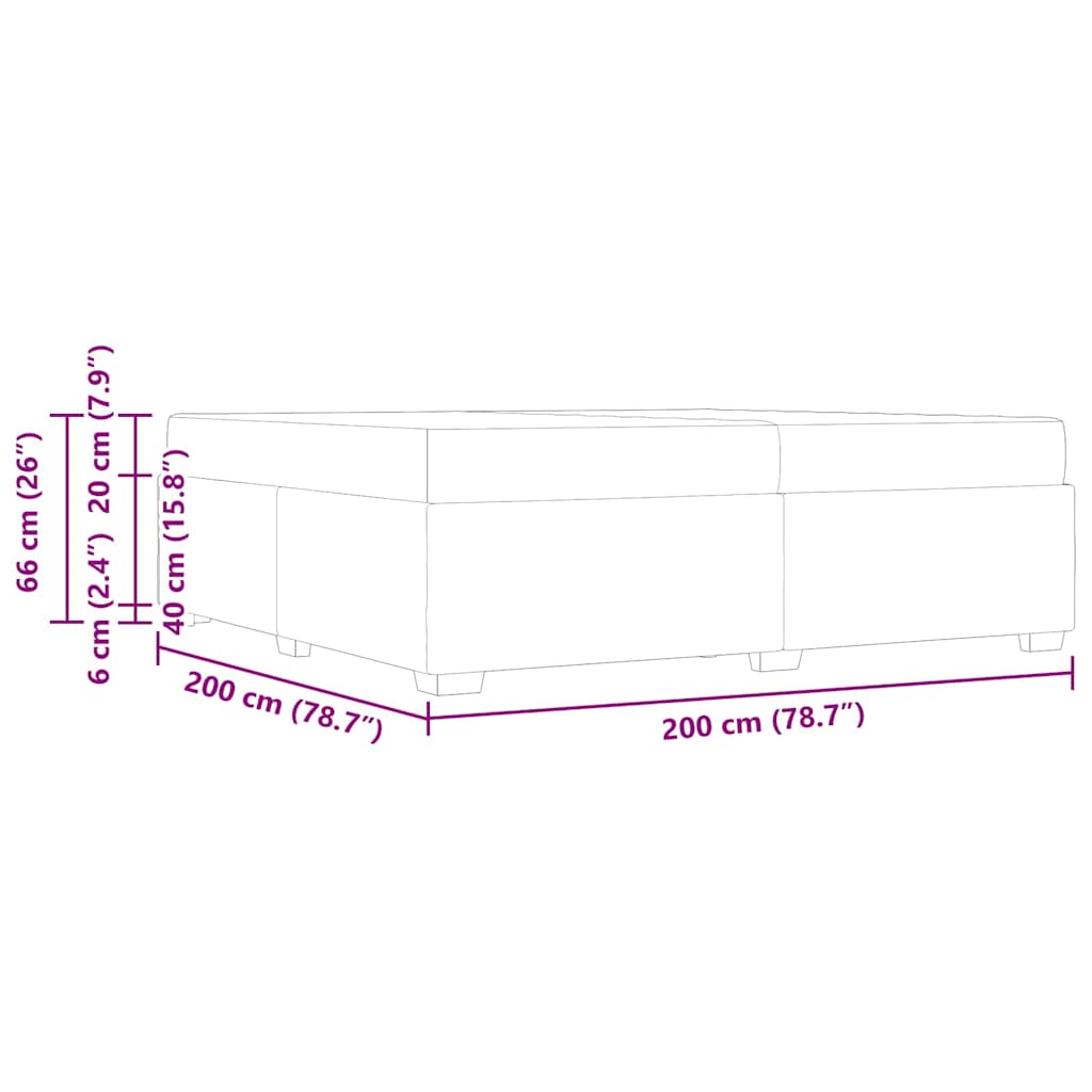 Bedframe met matras Wit 200 x 200 cm Stof is nu te koop bij PeponiXL, paradijselijk wonen!