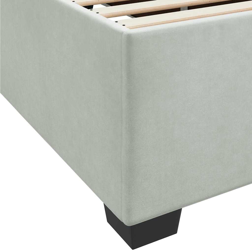 Bedframe met matras Lichtgrijs 80 x 200 cm Stof is nu te koop bij PeponiXL, paradijselijk wonen!