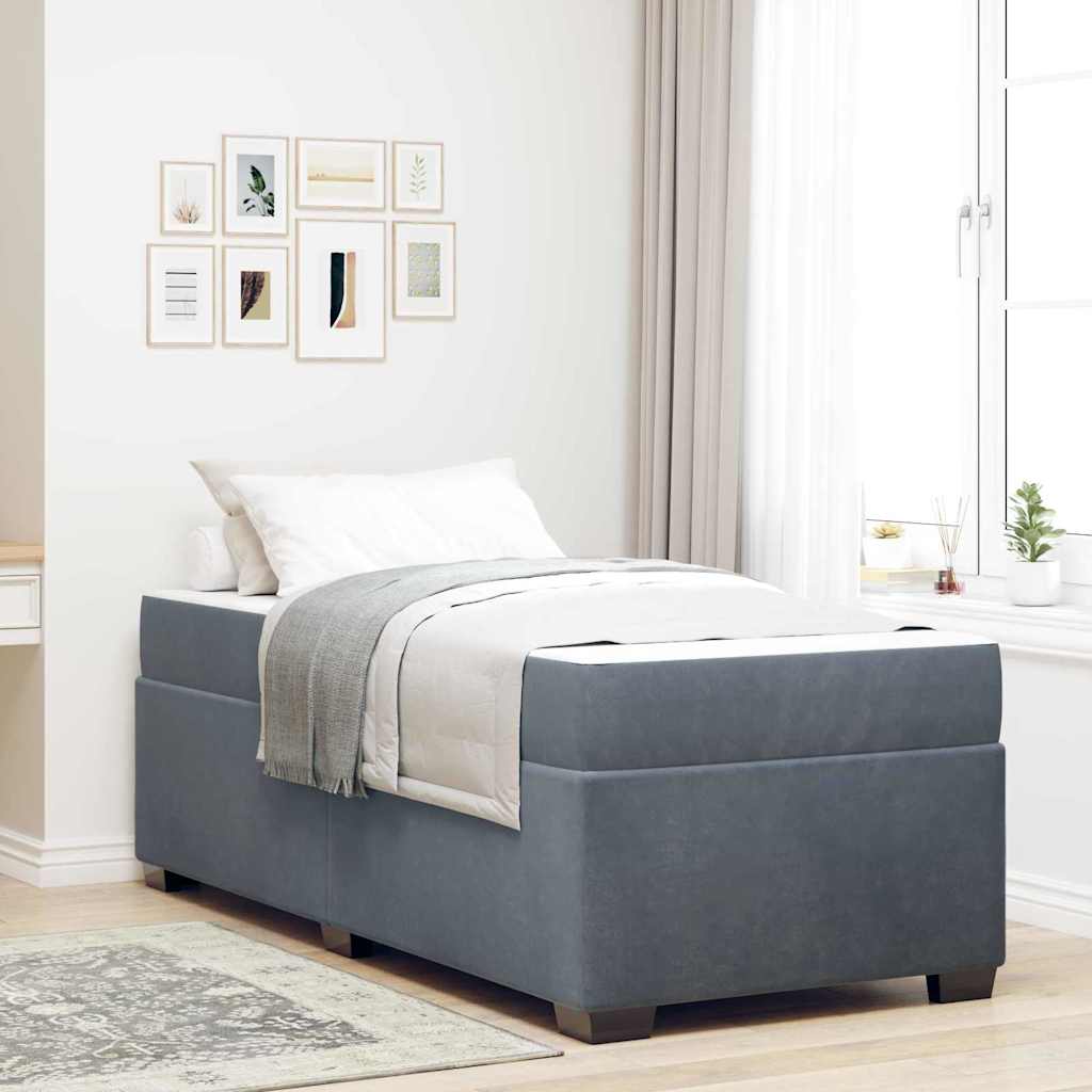 Bedframe met matras Donkergrijs 90 x 190 cm Stof is nu te koop bij PeponiXL, paradijselijk wonen!