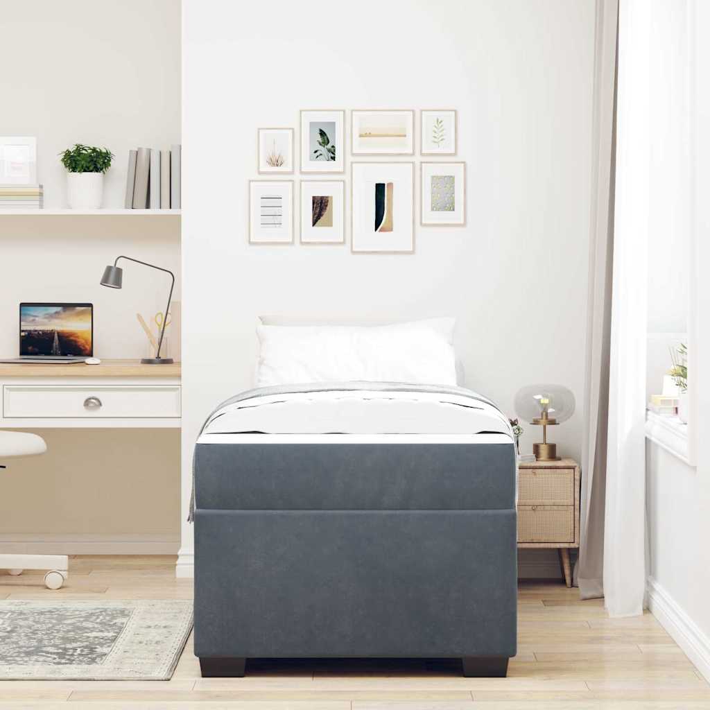Bedframe met matras Donkergrijs 90 x 190 cm Stof is nu te koop bij PeponiXL, paradijselijk wonen!