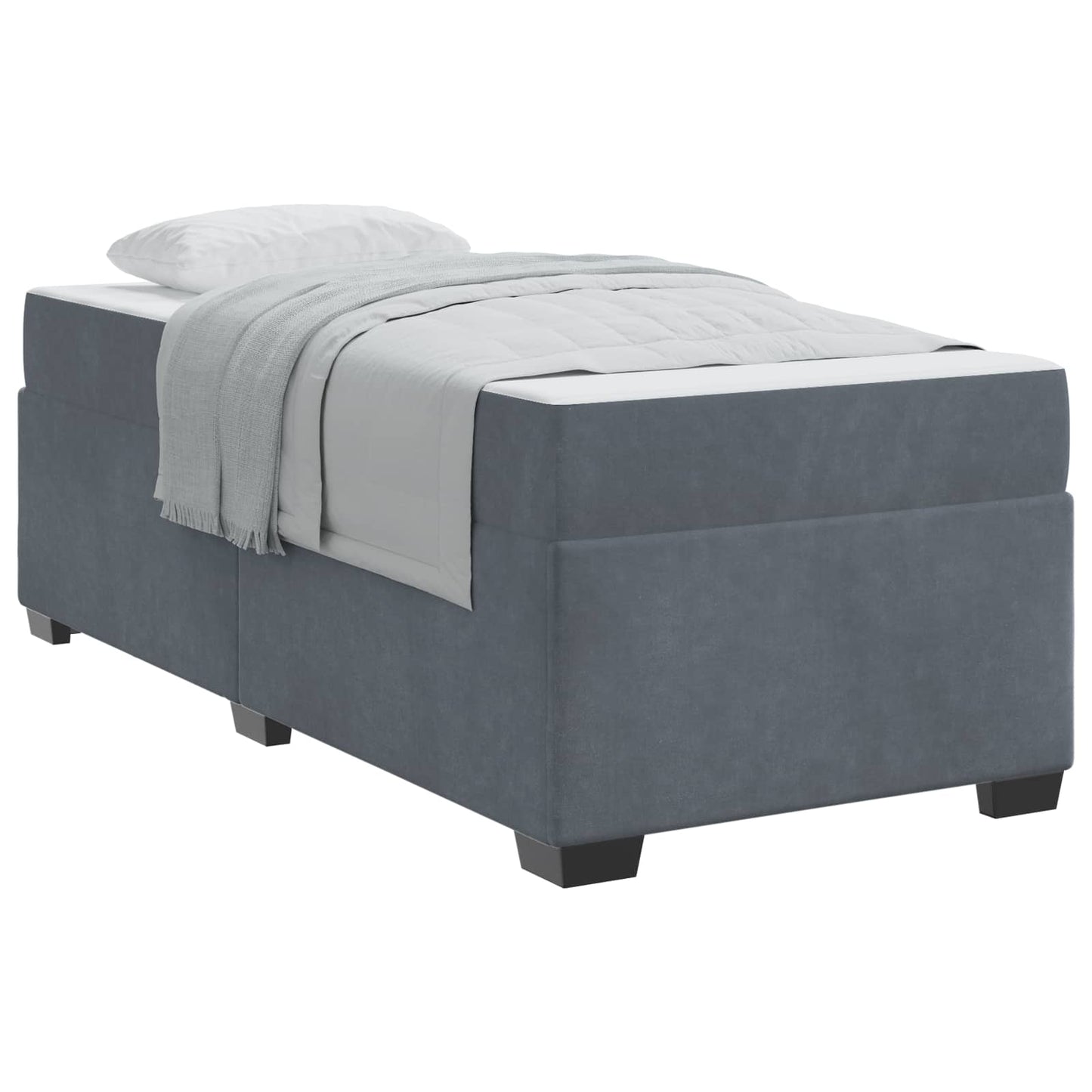 Bedframe met matras Donkergrijs 90 x 190 cm Stof is nu te koop bij PeponiXL, paradijselijk wonen!