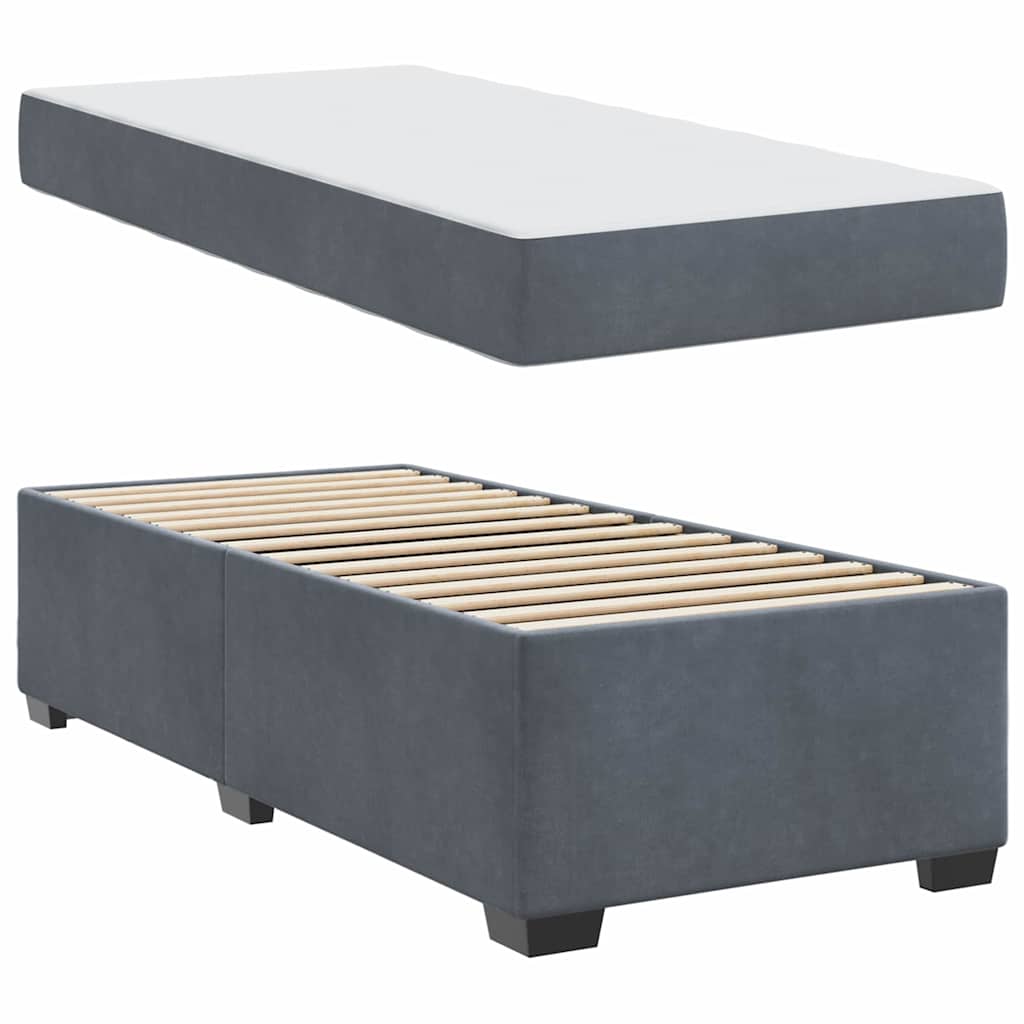 Bedframe met matras Donkergrijs 90 x 190 cm Stof is nu te koop bij PeponiXL, paradijselijk wonen!