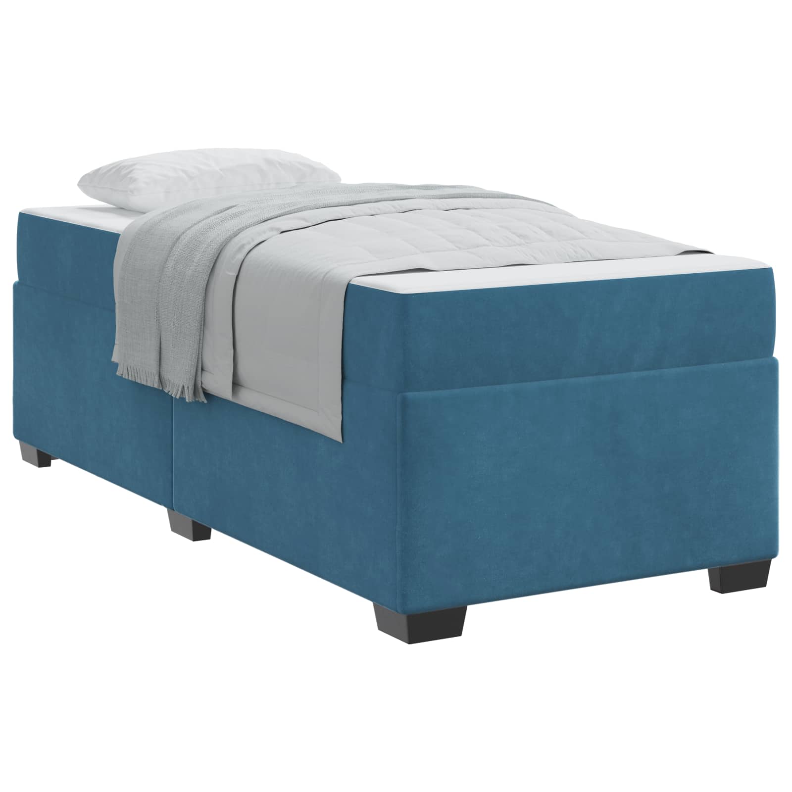 Bedframe met matras Donkerblauw 90 x 190 cm Stof is nu te koop bij PeponiXL, paradijselijk wonen!