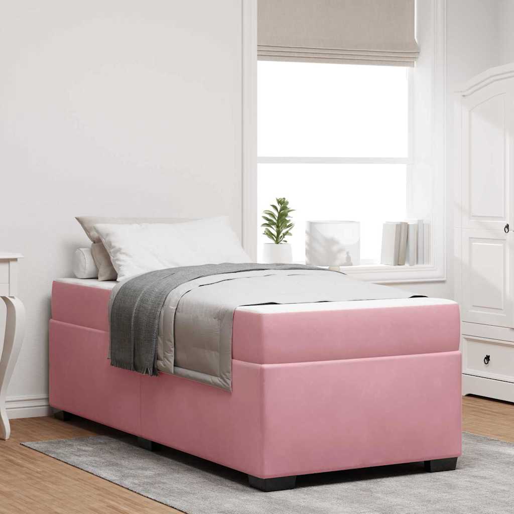 Bedframe met matras Roze 90 x 190 cm Stof is nu te koop bij PeponiXL, paradijselijk wonen!