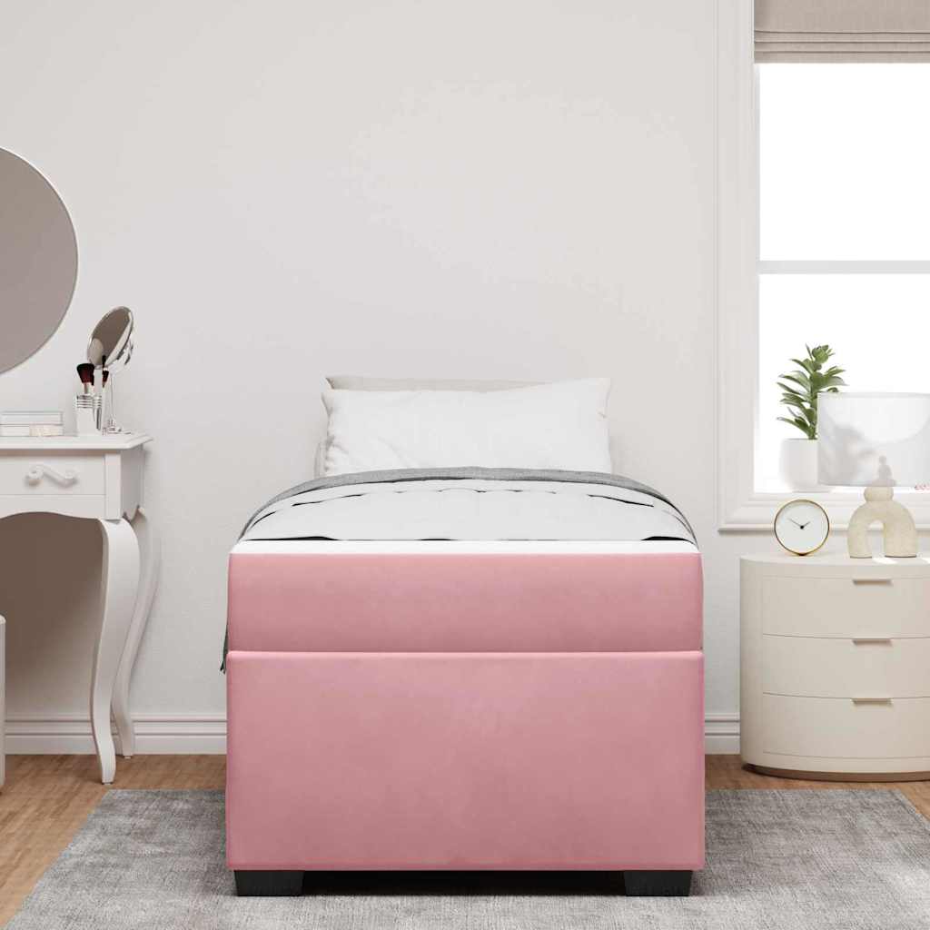 Bedframe met matras Roze 90 x 190 cm Stof is nu te koop bij PeponiXL, paradijselijk wonen!