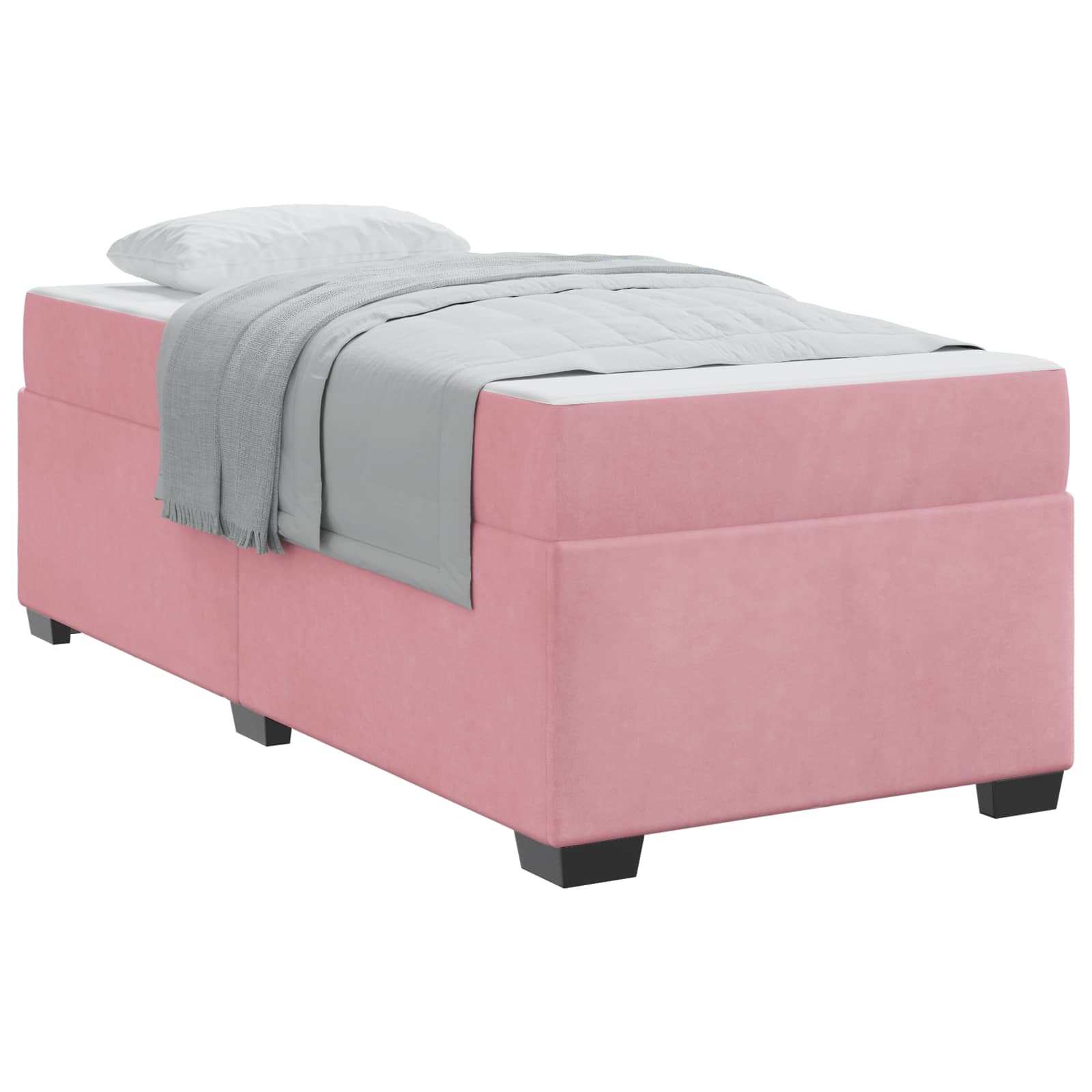 Bedframe met matras Roze 90 x 190 cm Stof is nu te koop bij PeponiXL, paradijselijk wonen!