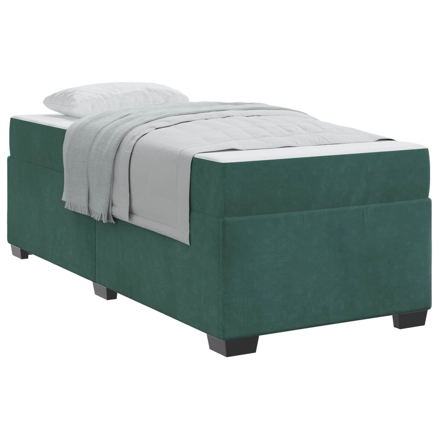 Bedframe met matras Donkergroen 90 x 200 cm Stof is nu te koop bij PeponiXL, paradijselijk wonen!