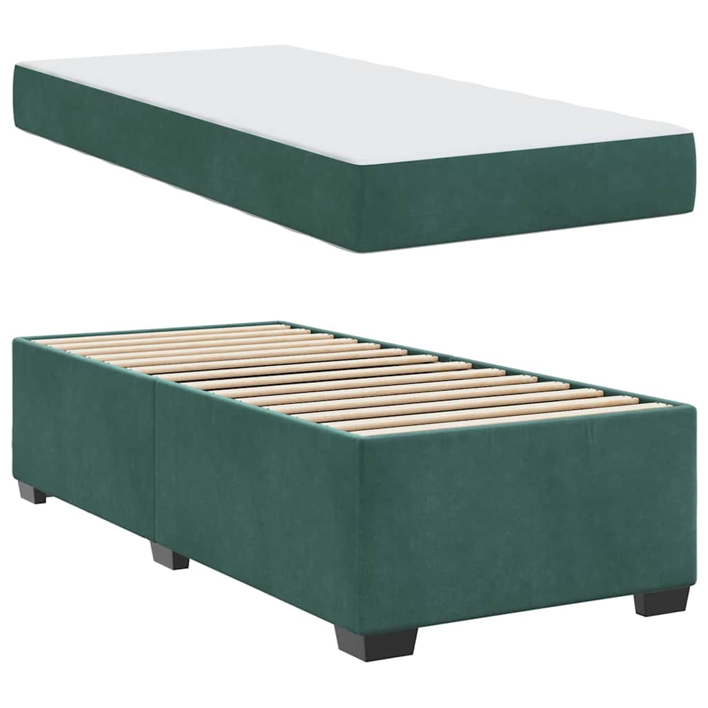 Bedframe met matras Donkergroen 90 x 200 cm Stof is nu te koop bij PeponiXL, paradijselijk wonen!