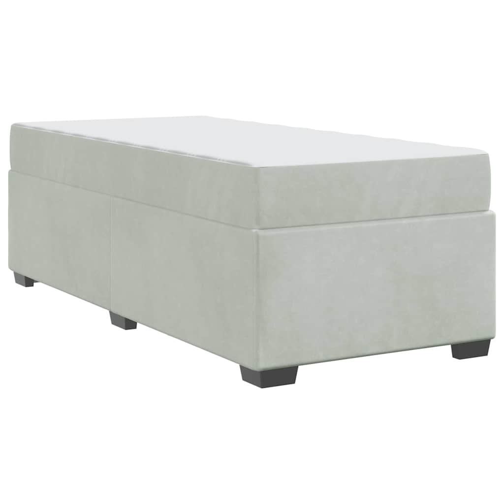Bedframe met matras Lichtgrijs 100 x 200 cm Stof is nu te koop bij PeponiXL, paradijselijk wonen!