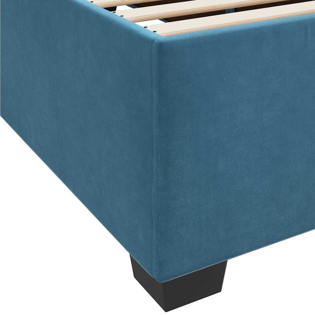 Bedframe met matras Donkerblauw 100 x 200 cm Stof is nu te koop bij PeponiXL, paradijselijk wonen!