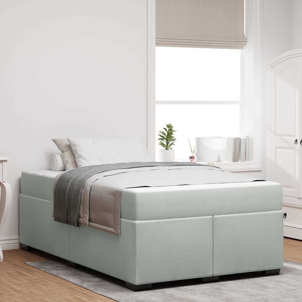 Bedframe met matras Lichtgrijs 120 x 190 cm Stof is nu te koop bij PeponiXL, paradijselijk wonen!