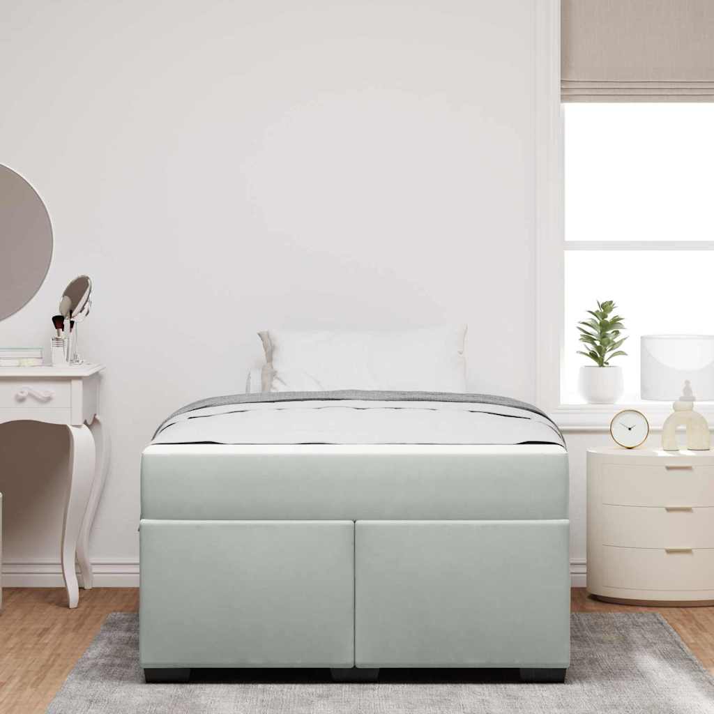 Bedframe met matras Lichtgrijs 120 x 190 cm Stof is nu te koop bij PeponiXL, paradijselijk wonen!