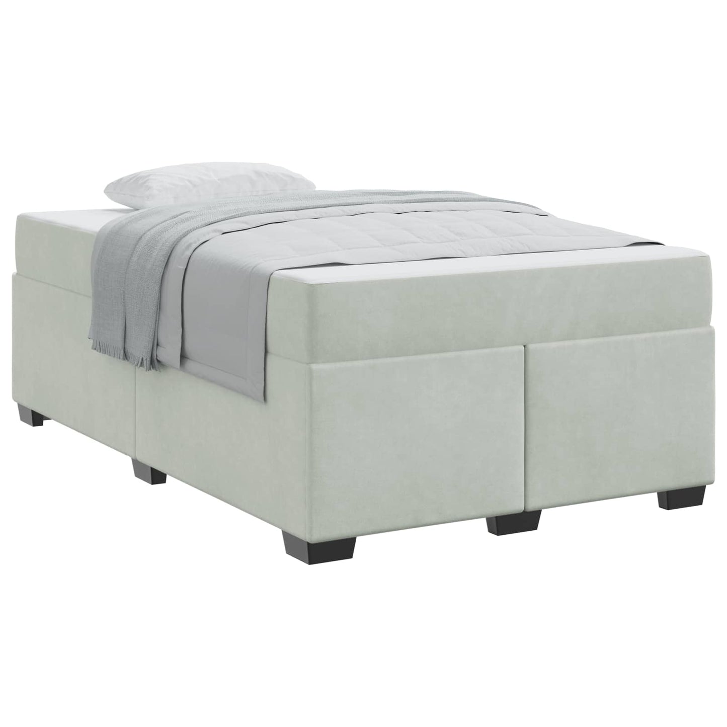Bedframe met matras Lichtgrijs 120 x 190 cm Stof is nu te koop bij PeponiXL, paradijselijk wonen!