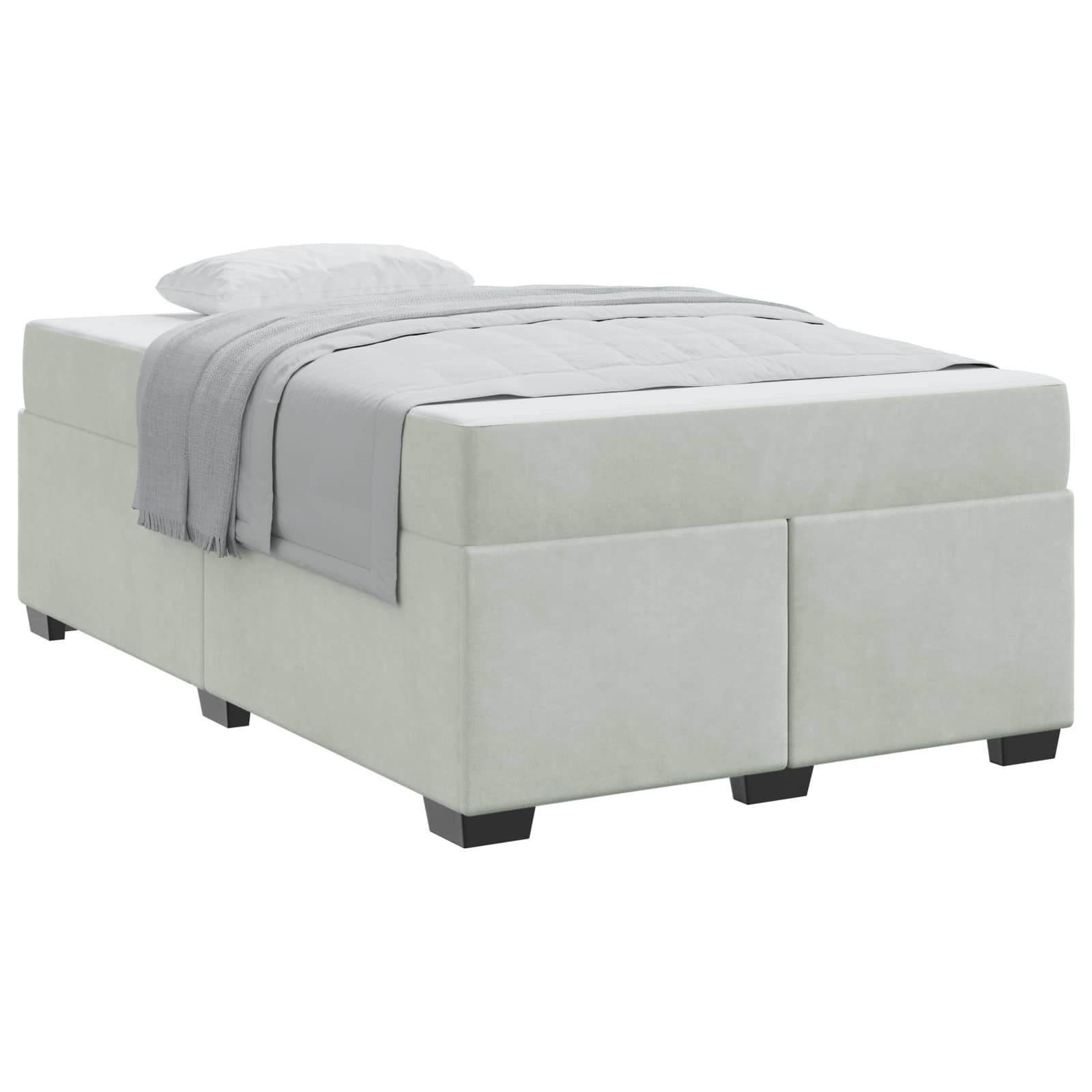 Bedframe met matras Lichtgrijs 120 x 190 cm Stof is nu te koop bij PeponiXL, paradijselijk wonen!