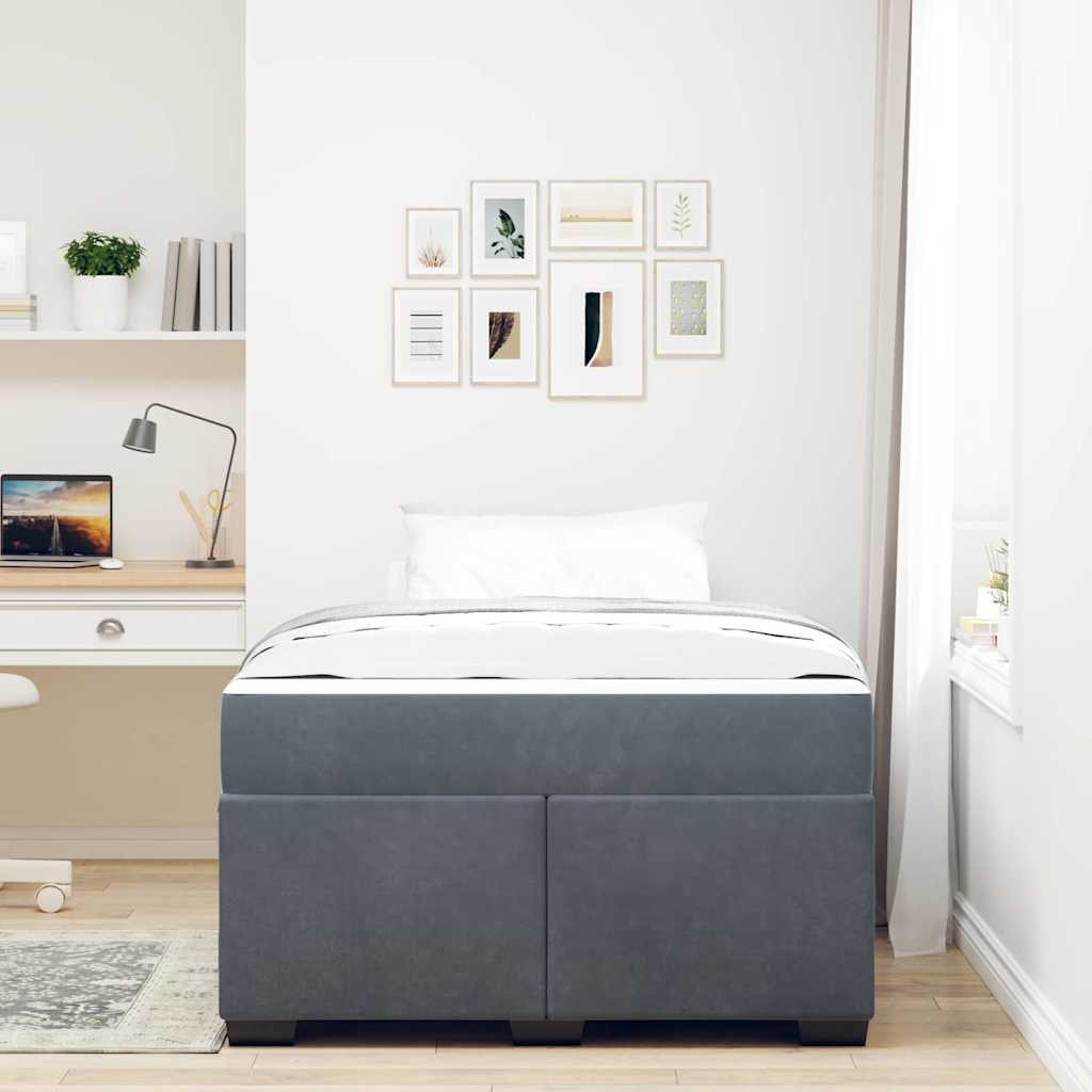 Bedframe met matras Donkergrijs 120 x 190 cm Stof is nu te koop bij PeponiXL, paradijselijk wonen!
