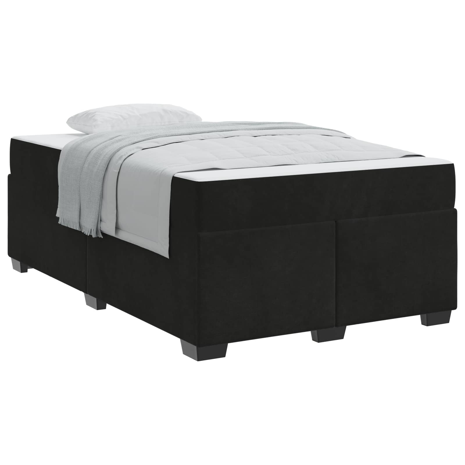 Bedframe met matras Zwart 120 x 190 cm Stof is nu te koop bij PeponiXL, paradijselijk wonen!