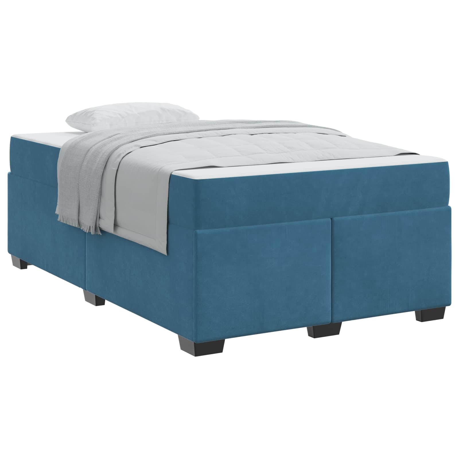Bedframe met matras Donkerblauw 120 x 190 cm Stof is nu te koop bij PeponiXL, paradijselijk wonen!