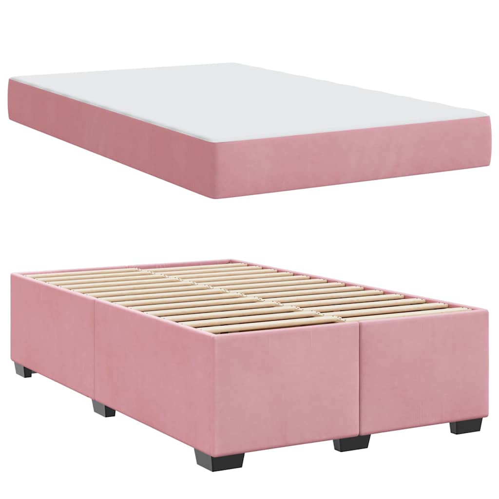 Bedframe met matras Roze 120 x 190 cm Stof is nu te koop bij PeponiXL, paradijselijk wonen!