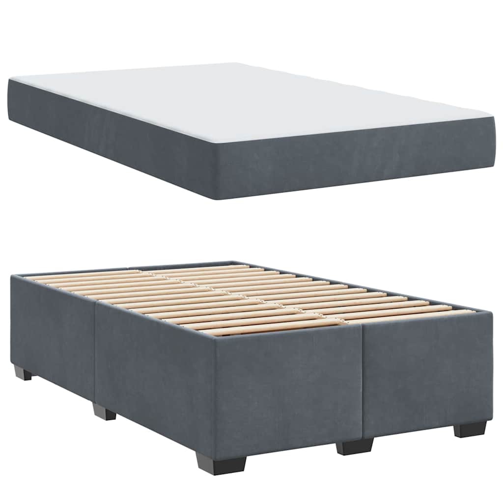 Bedframe met matras Donkergrijs 120 x 200 cm Stof is nu te koop bij PeponiXL, paradijselijk wonen!