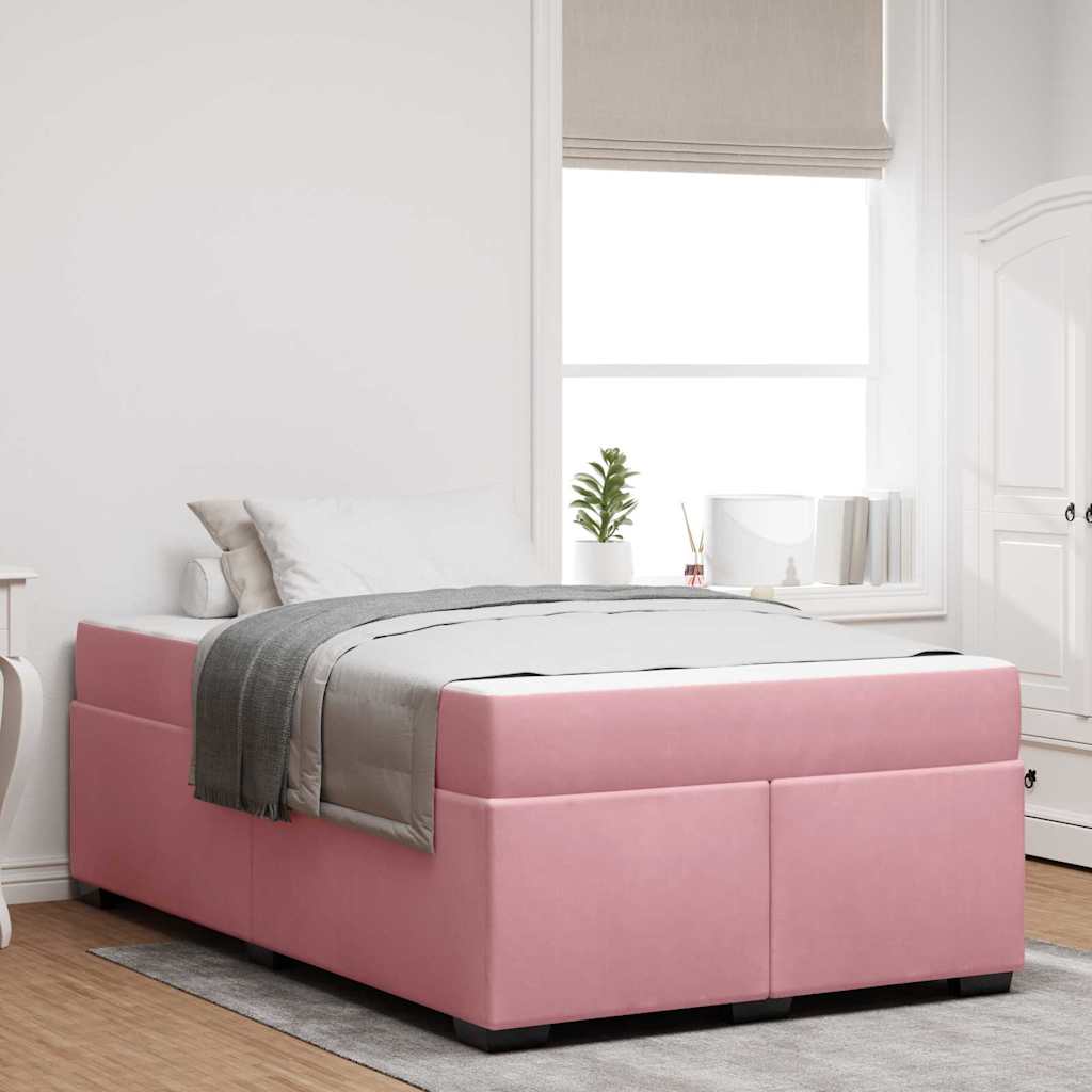 Bedframe met matras Roze 120 x 200 cm Stof is nu te koop bij PeponiXL, paradijselijk wonen!