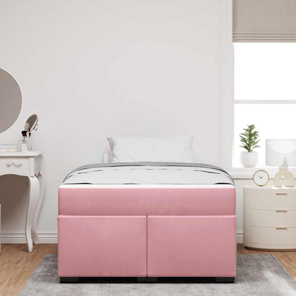 Bedframe met matras Roze 120 x 200 cm Stof is nu te koop bij PeponiXL, paradijselijk wonen!