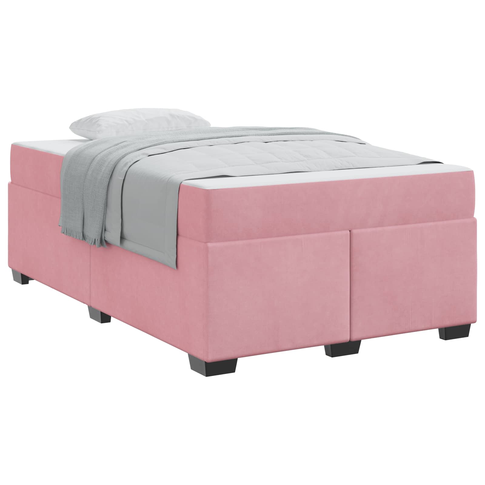 Bedframe met matras Roze 120 x 200 cm Stof is nu te koop bij PeponiXL, paradijselijk wonen!