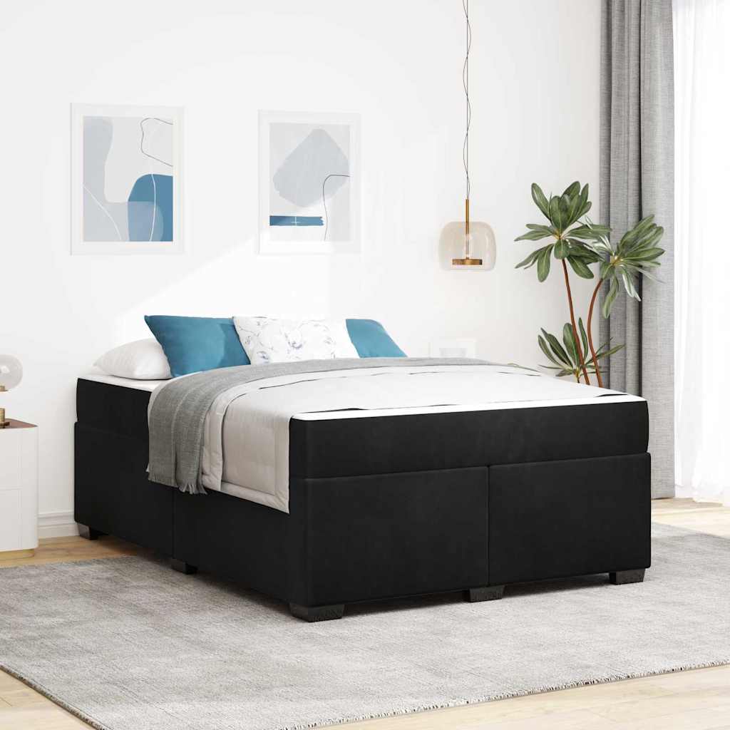 Bedframe met matras Zwart 160 x 200 cm Stof is nu te koop bij PeponiXL, paradijselijk wonen!
