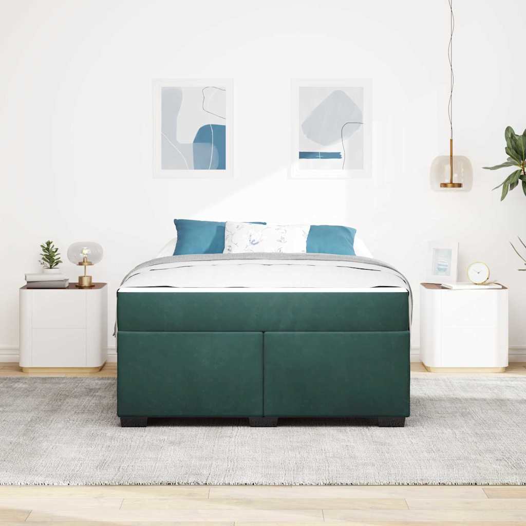 Bedframe met matras Donkergroen 160 x 200 cm Stof is nu te koop bij PeponiXL, paradijselijk wonen!