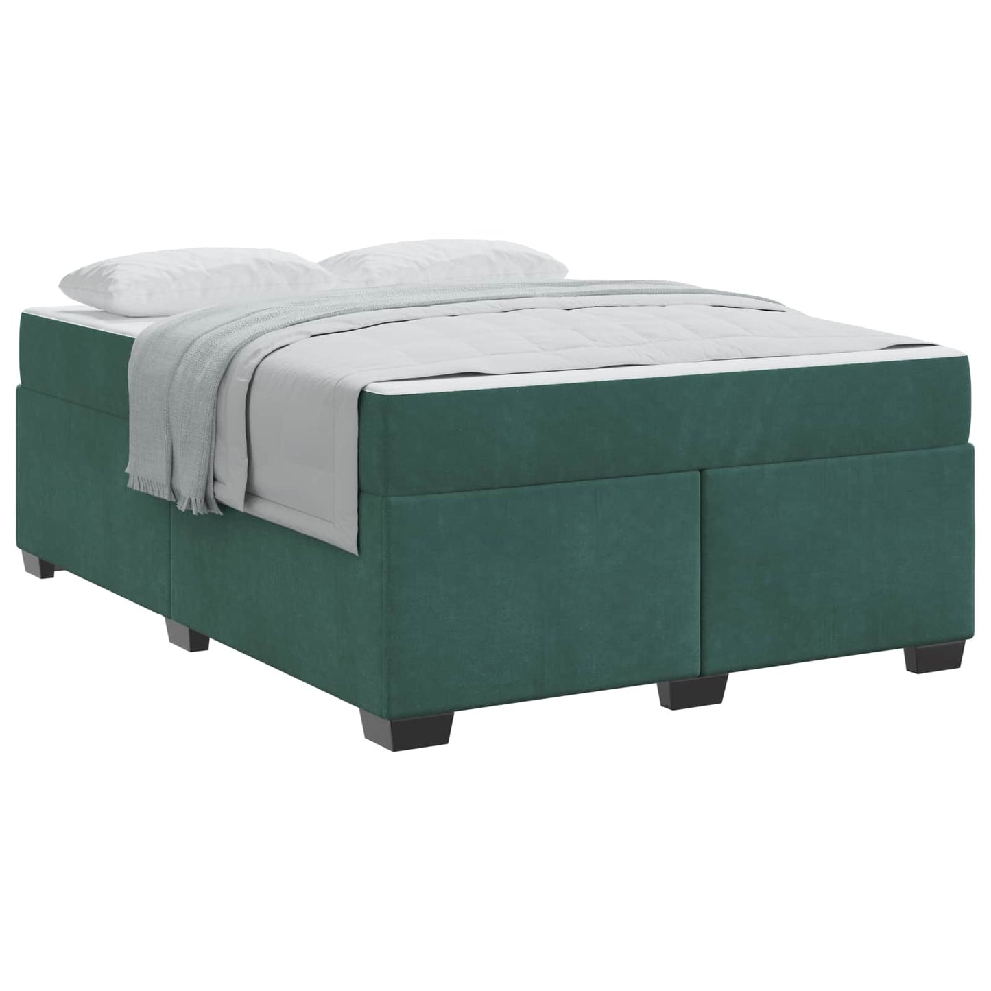 Bedframe met matras Donkergroen 160 x 200 cm Stof is nu te koop bij PeponiXL, paradijselijk wonen!